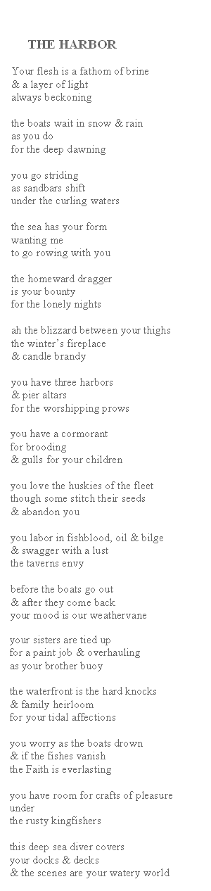 The Harbor poem