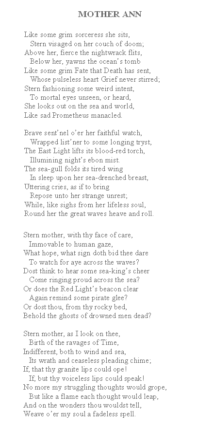 Mother Ann poem