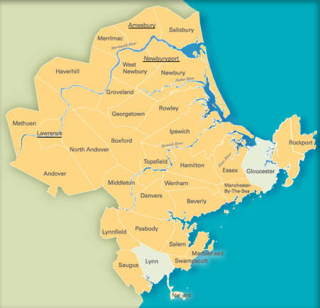 Map of Essex National Heritage Area