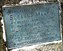 Close-up view of marker for Susanna Martin.