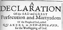 Title page of a book on persecution of Quakers in New England 1660-1661
